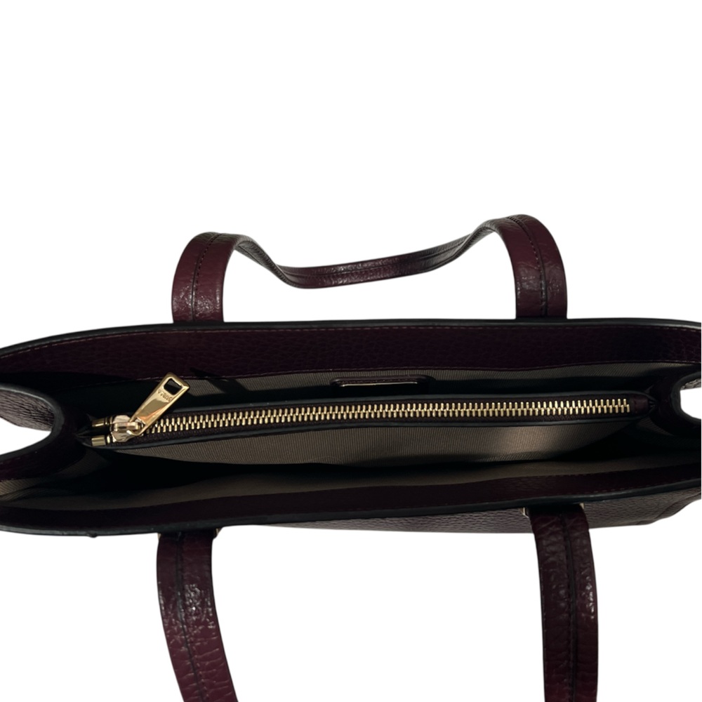 Authentic Furla Amina Small Pebbled Leather Tote – Bordeaux / Burgundy - Picture 6 of 13